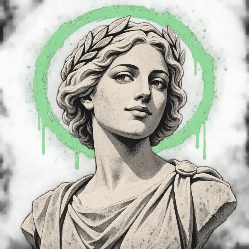 Illustrated Roman-style portrait placeholder for Anna Godfrey