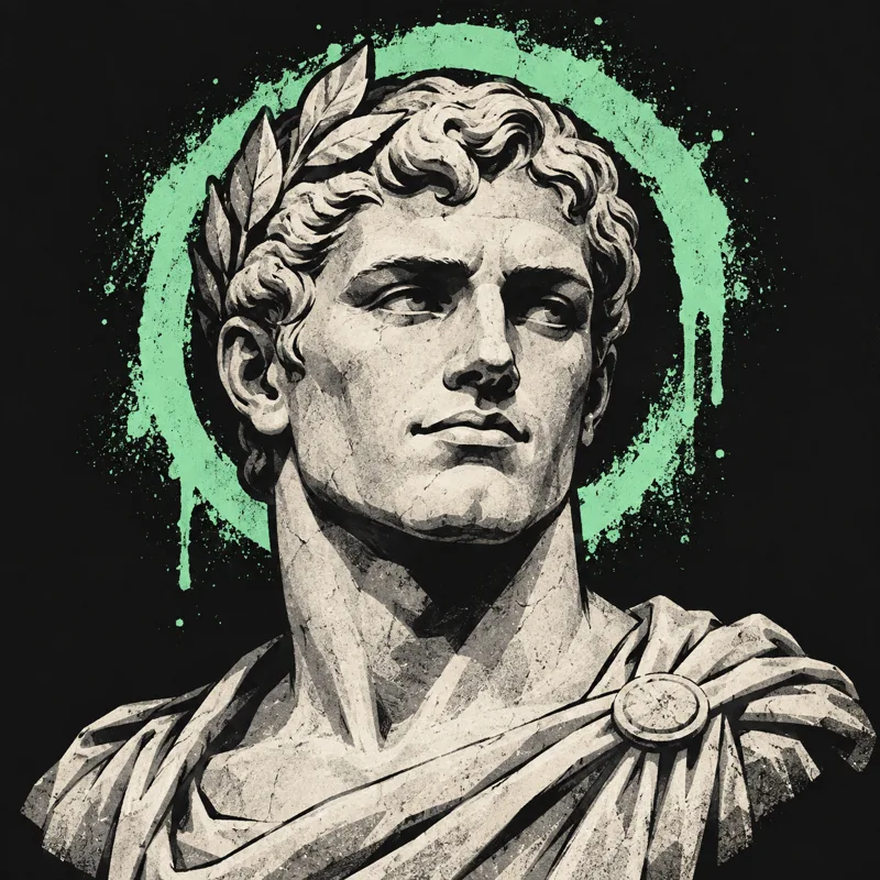 Illustrated Roman-style portrait placeholder for Ian Bryne